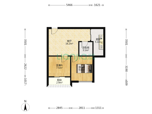 万荟时代 2室1厅1卫 61平方