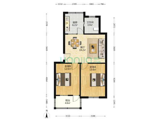 恩波社区后河西路 2室1厅1卫 71平方