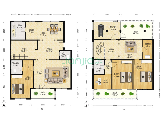 桐高新村 4室3厅3卫 202平方