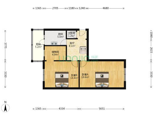 省六建小区 2室1厅1卫 70平方