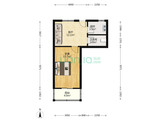 粮道街244号 1室1厅1卫 48平方