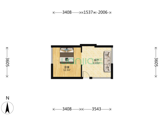 恒佳尊者汇 1室1厅0卫 45平方