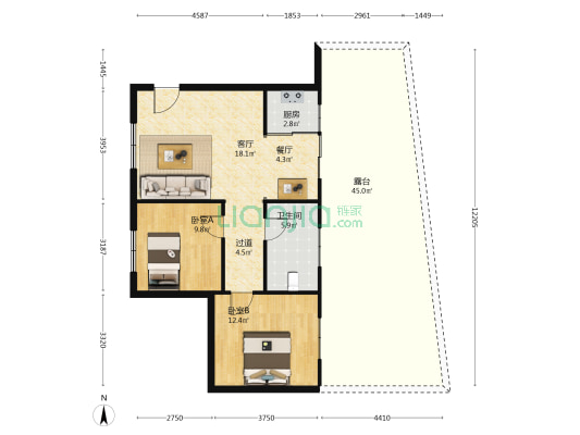 虎踞南路98号 2室2厅1卫 74平方