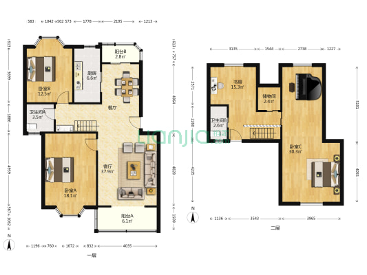 新悦公寓 4室1厅2卫 145平方