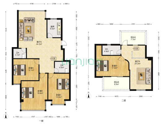 埔顶小区--好江南 4室2厅3卫 169平方