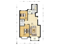 南北通透两居室，户型方正，方便看房，业主诚心出售-涿州嵘御航城户型图