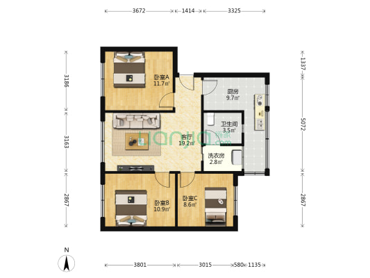 同心东路 3室1厅1卫 79平方