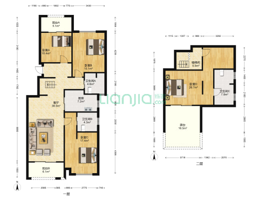 万科郡西澜山 4室1厅3卫 169平方