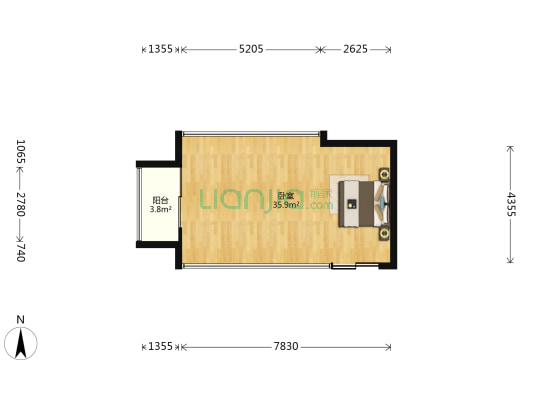德瑞大厦 1室0厅0卫 51平方