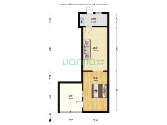毛纺小区男集宿舍 1室1厅0卫 24平方
