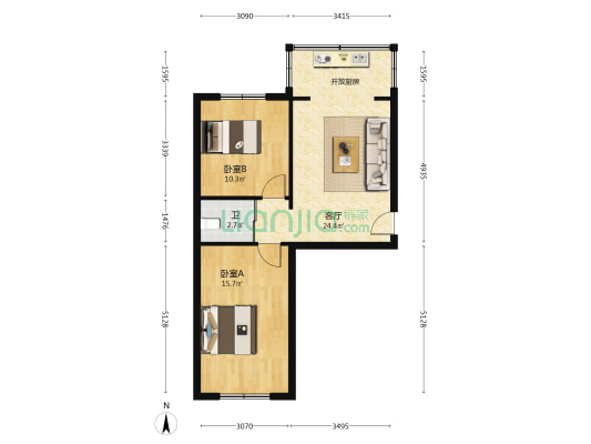 教师楼（宽城） 2室1厅1卫 65平方