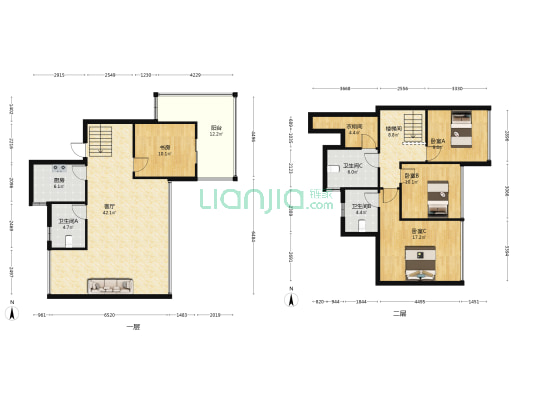 云溪宸居 4室1厅3卫 86平方