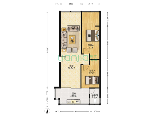 豪力新村 2室1厅1卫 75平方
