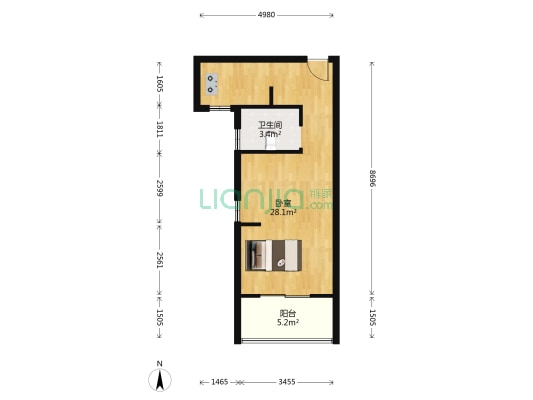 联建新苑二区 1室0厅1卫 46平方