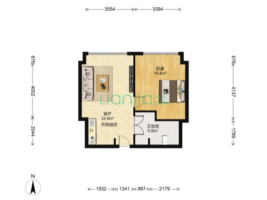 江南星座 1室1厅1卫 83平方