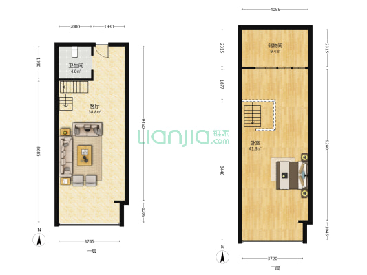 隆盛时代广场 1室1厅1卫 60平方