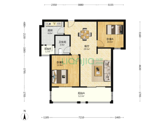 汾湖人家一期 2室1厅1卫 90平方