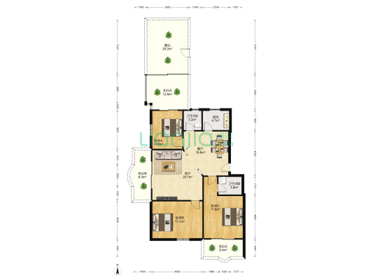 外贸综合楼 3室2厅2卫 127平方