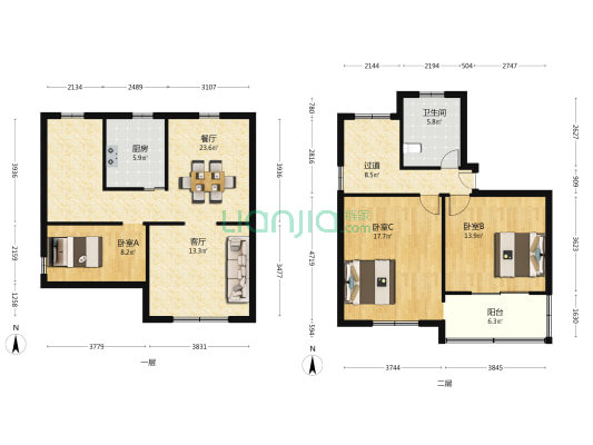 东门路 3室2厅1卫 148平方