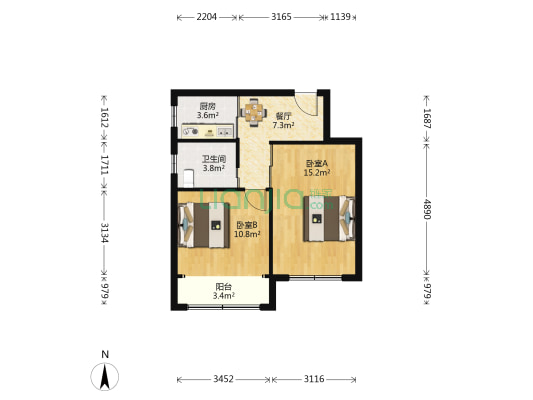 保德路241弄 2室1厅1卫 55平方