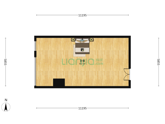 汉街总部国际万达尊写字楼 1室0厅0卫 93平方