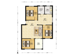 东兴小区东院，南北通透户型三居，好楼层，采光好-涿州东兴小区(涿州)户型图