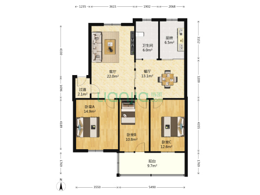 教工新村(溧水) 3室2厅1卫 101平方