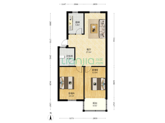 东许文塘 2室1厅1卫 85平方