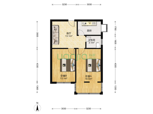 武车四村 2室1厅1卫 65平方