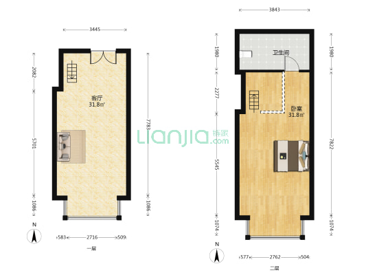 新世纪广场 1室1厅1卫 48平方