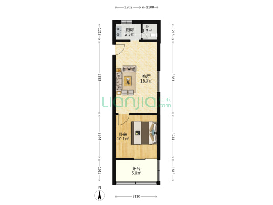 人民支路 1室1厅1卫 47平方