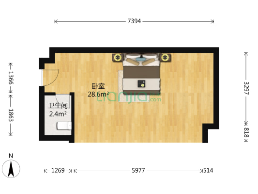 松茂汇丰大厦 1室0厅1卫 84平方