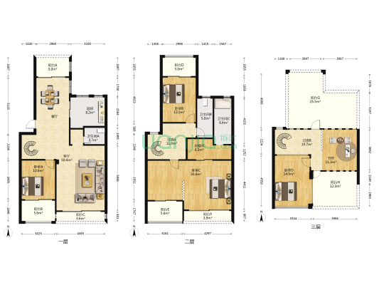 中天金海岸俊仕苑 5室1厅3卫 189平方
