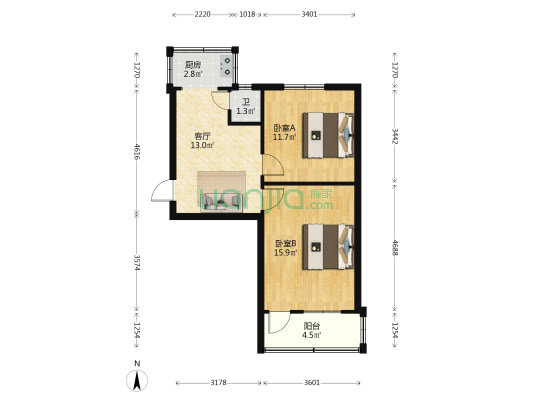 环城南路577号 2室1厅1卫 56平方