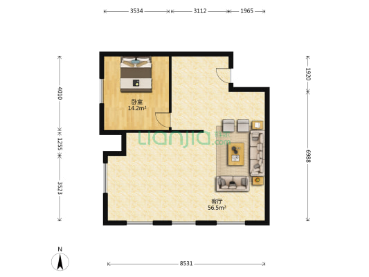 建邦时代汇 1室1厅0卫 101平方
