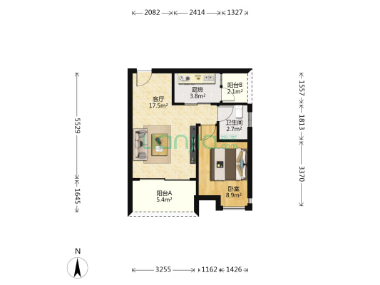 东雅兰院 1室1厅1卫 51平方