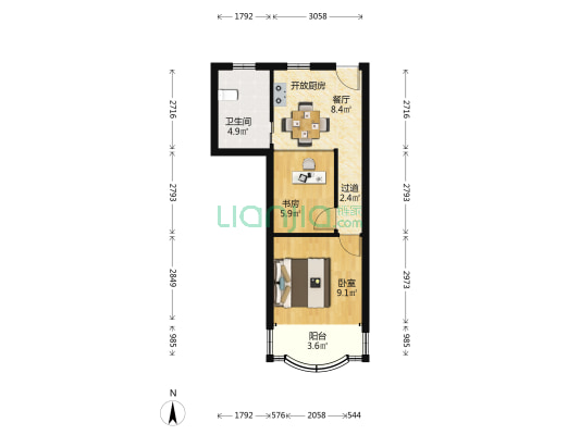 华阴路152弄 2室1厅1卫 43平方