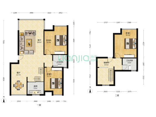 恒大赛拉维 3室2厅2卫 124平方