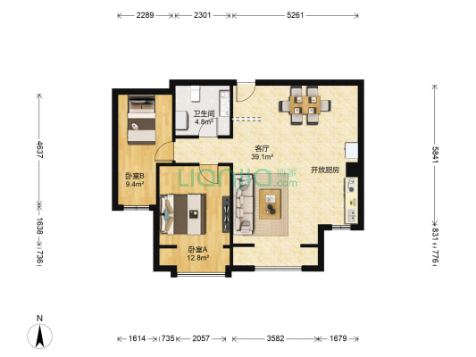 小平岛亲海园 2室1厅1卫 140平方