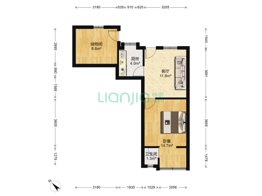 昭忠祠街67号 1室1厅1卫 46平方