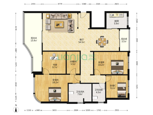 天瑞尚品 4室1厅2卫 178平方