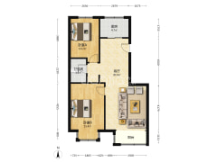 天地新城 2室2厅 南 北-涿州天地新城户型图