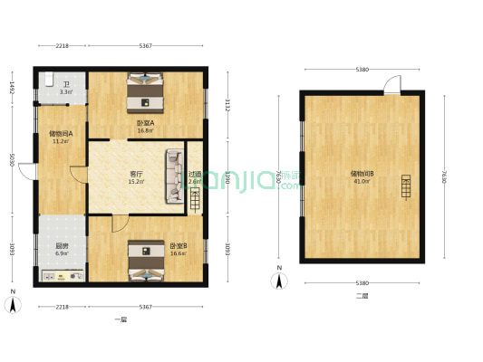 运粮河边165号 2室1厅1卫 92平方