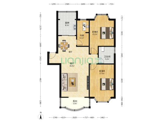 安亭雅苑 3室1厅1卫 109平方