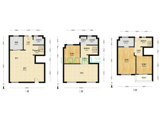 尚云里 3室1厅4卫 216平方