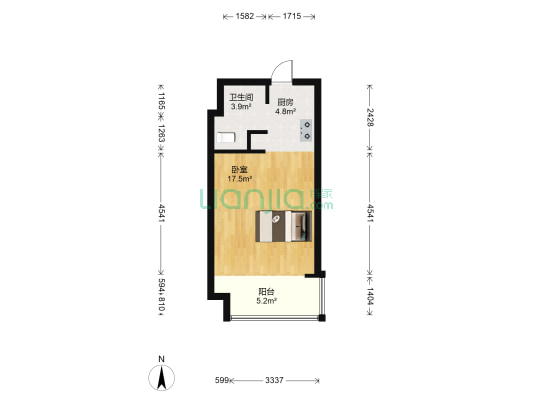 财富之星 1室0厅1卫 39平方