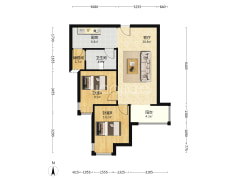 集中供暖  南向两居室   明厨明卫-涿州天伦湾嘉园户型图