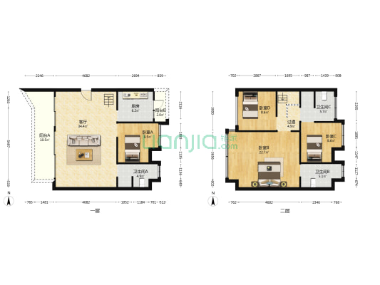 滨河壹号院 4室1厅3卫 130平方