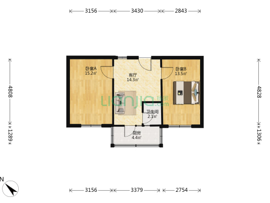 增产里(津南区) 2室1厅1卫 60平方