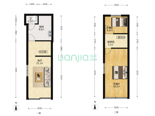 庆年坊56号 2室1厅1卫 110平方